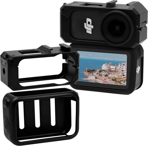 Osmo Nano Metal Cage - 2 in 1 Accessory with Silicone Protector Case Cover Metal Frame Camera Expansion Cage Protector Accessories for DJI Osmo Nano Camera in Kuwait