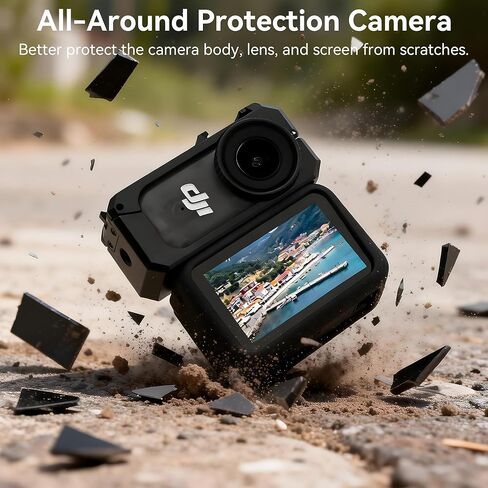 Osmo Nano Metal Cage - 2 in 1 Accessory with Silicone Protector Case Cover Metal Frame Camera Expansion Cage Protector Accessories for DJI Osmo Nano Camera in Kuwait