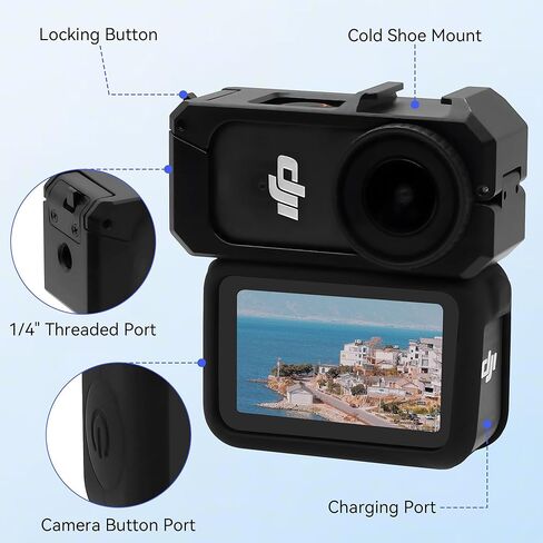 Osmo Nano Metal Cage - 2 in 1 Accessory with Silicone Protector Case Cover Metal Frame Camera Expansion Cage Protector Accessories for DJI Osmo Nano Camera in Kuwait