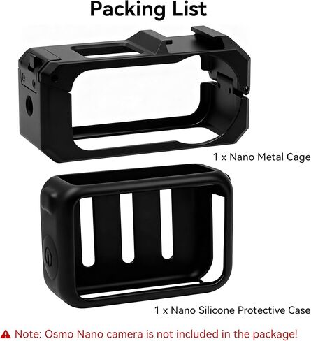 Osmo Nano Metal Cage - 2 in 1 Accessory with Silicone Protector Case Cover Metal Frame Camera Expansion Cage Protector Accessories for DJI Osmo Nano Camera in Kuwait