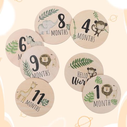 7 قطع من بطاقات المعالم الشهرية للأطفال My First Holiday Milestone Baby إعلان علامة الاحتفال لوحة Hello World Sign صور بطاقات مثالية كهدية لحديثي الولادة تذكار لمستلزمات هدايا استحمام الأطفال in Kuwait