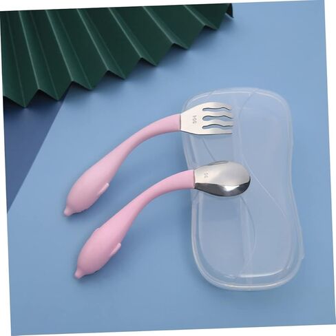 Totority Training Tableware Set Stainless Steel Spoons Forks with Non Slip Cartoon Handles for Easy and Durable Eating Utensils in Kuwait