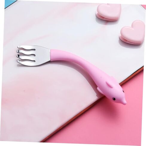 Totority Training Tableware Set Stainless Steel Spoons Forks with Non Slip Cartoon Handles for Easy and Durable Eating Utensils in Kuwait