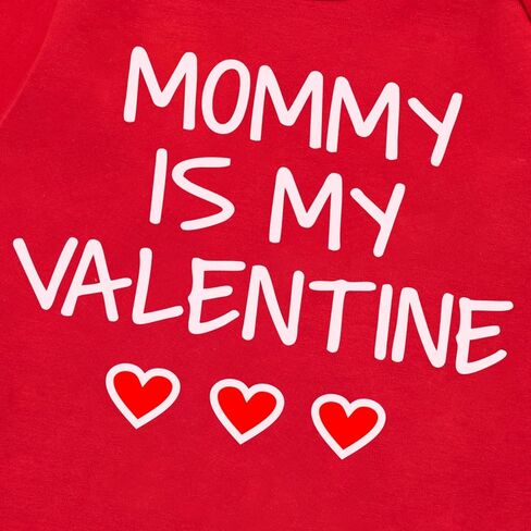 طقم ملابس للأطفال الأولاد والبنات Mommy Is My Valentine بأكمام طويلة على شكل قلب in Saudi Arabia