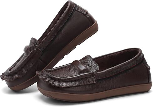 Women's Penny Loafers Wide Toe Box Shoes Leather Comfort Casual Walking Flat Driving Shoes for Work Office Dress Shoes in Saudi Arabia