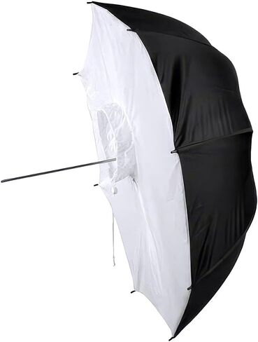 Fotodiox Fotodiox Studio Umbrella Softbox من الدرجة الممتازة، جزء داخلي عاكس باللونين الأسود والفضي مقاس 101.6 سم مع غطاء أبيض محايد للتصوير من خلاله in Kuwait