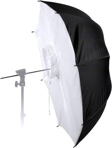 Fotodiox Fotodiox Studio Umbrella Softbox من الدرجة الممتازة، جزء داخلي عاكس باللونين الأسود والفضي مقاس 101.6 سم مع غطاء أبيض محايد للتصوير من خلاله in Kuwait