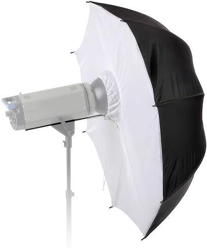 Fotodiox Fotodiox Studio Umbrella Softbox من الدرجة الممتازة، جزء داخلي عاكس باللونين الأسود والفضي مقاس 101.6 سم مع غطاء أبيض محايد للتصوير من خلاله in Kuwait
