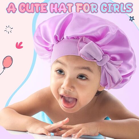 6 Pack Baby Silk Bonnets for Kids Sleeping Cap Adjustable Satin Bonnet with Tie Girls Boys Infant Colorful in Kuwait