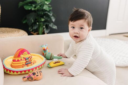 My First Cinco De Mayo Baby Toy - Deluxe 5 Piece Gift Set - Hispanic Mexican Latin Heritage Toys with Sombrero & 4 Sensory Toys (Taco, Maraca, Guitar, Donkey) - Colorful Mexican Theme for Babies in Kuwait