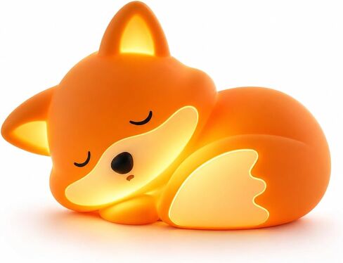 Cute Fox Night Light for Kids, Silicone Baby Nursery Night Light, Rechargeable Touch Lamp with Timer & Dimmable Warm Light for Bedroom Decor, Cute Animal Lamp in Saudi Arabia