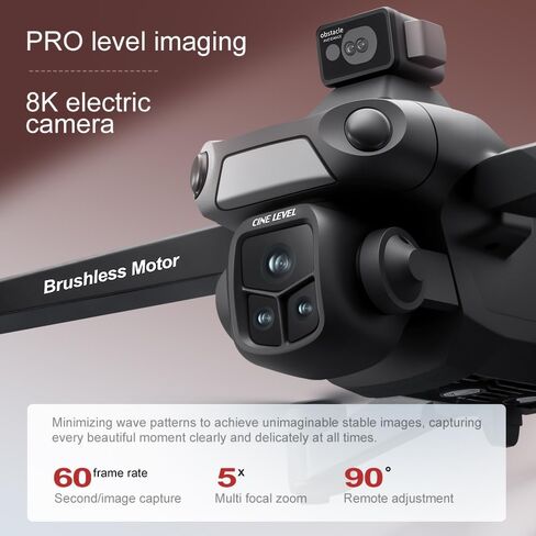 V918 GPS Drone with 8K Camera for Adults, RC Drones with 5 inch HD Screen, 90 Mins Flight Time, 3KM Long Control Range, 360° Obstacle Avoidance, Headless Mode, Auto Return, Circle Fly and Follow Me, Lightweight and Foldable Quadcopter for Beginner Gifts T in Kuwait