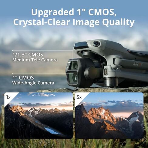 طائرة بدون طيار DJI Air 3S مع RC 2 Fly More Combo، كاميرا مزدوجة بدون طيار 4K للتصوير الفوتوغرافي أثناء السفر والفيديو الجوي وإنشاء المحتوى (CP.MA.00000816.01) + بطاقة 64 جيجابايت + حقيبة ظهر + وسادة هبوط + المزيد (حزمة 15 قطعة) in Kuwait