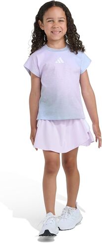 adidas girls 2-Piece Short Sleeve Box Tee & Faux Wrap Skort Set in Saudi Arabia