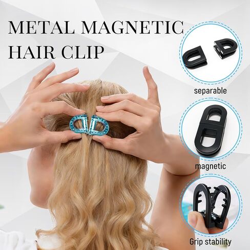 Magnetic Hair Clips 2026,Strong Hold No-Slip Magnetic Hair Styling Clips,Seamless 2-in-1 Design for Easy Everyday Hairstyles.2 Pack (Black+Brown) in Saudi Arabia