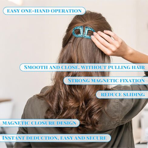 Magnetic Hair Clips 2026,Strong Hold No-Slip Magnetic Hair Styling Clips,Seamless 2-in-1 Design for Easy Everyday Hairstyles.2 Pack (Black+Brown) in Saudi Arabia