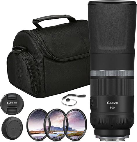 Canon RF 800mm f/11 هي حزمة عدسات STM | برايم تليفوتوغرافي فائق الحجم صغير الحجم مع تثبيت بصري للصورة وتركيز تلقائي STM سلس | رائعة للحياة البرية والأماكن الخارجية (3987C002) + مجموعة الفلتر + المزيد in Kuwait