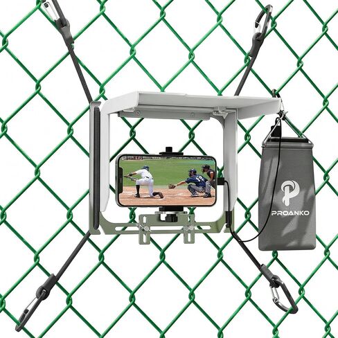 Game Changer Mounting Kit, Cell Phone Fence Mount with Shade and Power Bank Holder, Gamechanger Streaming Kit, Fence Phone Holder for iPhone GoPro Camera Mevo Start Recording Baseball Tennis Game in Kuwait