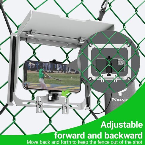 Game Changer Mounting Kit, Cell Phone Fence Mount with Shade and Power Bank Holder, Gamechanger Streaming Kit, Fence Phone Holder for iPhone GoPro Camera Mevo Start Recording Baseball Tennis Game in Kuwait