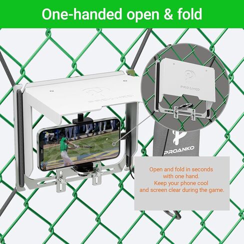 Game Changer Mounting Kit, Cell Phone Fence Mount with Shade and Power Bank Holder, Gamechanger Streaming Kit, Fence Phone Holder for iPhone GoPro Camera Mevo Start Recording Baseball Tennis Game in Kuwait