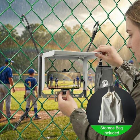 Game Changer Mounting Kit, Cell Phone Fence Mount with Shade and Power Bank Holder, Gamechanger Streaming Kit, Fence Phone Holder for iPhone GoPro Camera Mevo Start Recording Baseball Tennis Game in Kuwait