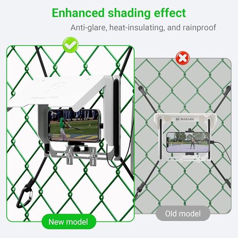 Game Changer Mounting Kit, Cell Phone Fence Mount with Shade and Power Bank Holder, Gamechanger Streaming Kit, Fence Phone Holder for iPhone GoPro Camera Mevo Start Recording Baseball Tennis Game in Kuwait