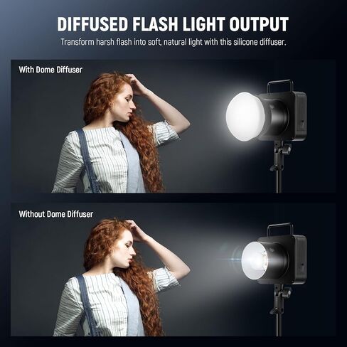 NEEWER Silicone Diffuser with Magnetic Adapter Ring for Q4/Q4PRO/Q6 Outdoor Flash, Speedlite Light Modifier Shaper for Portrait, Product Photography, Weddings, Commercial, CRS10 in Kuwait