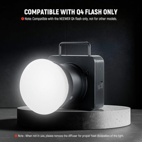 NEEWER Silicone Diffuser with Magnetic Adapter Ring for Q4/Q4PRO/Q6 Outdoor Flash, Speedlite Light Modifier Shaper for Portrait, Product Photography, Weddings, Commercial, CRS10 in Kuwait