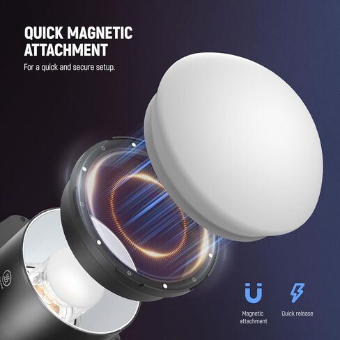 NEEWER Silicone Diffuser with Magnetic Adapter Ring for Q4/Q4PRO/Q6 Outdoor Flash, Speedlite Light Modifier Shaper for Portrait, Product Photography, Weddings, Commercial, CRS10 in Kuwait