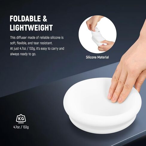 NEEWER Silicone Diffuser with Magnetic Adapter Ring for Q4/Q4PRO/Q6 Outdoor Flash, Speedlite Light Modifier Shaper for Portrait, Product Photography, Weddings, Commercial, CRS10 in Kuwait