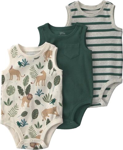 little planet by carter's Baby 3-pack Short Sleeve Bodysuits Made With Organic Cotton in Kuwait