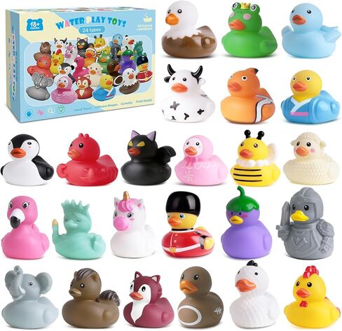 12 Rubber Ducks, Toddler Bath Toys, No-Hole Bathtub Toys for Baby Pool Toys for 18+ Months Girls Boys in Saudi Arabia