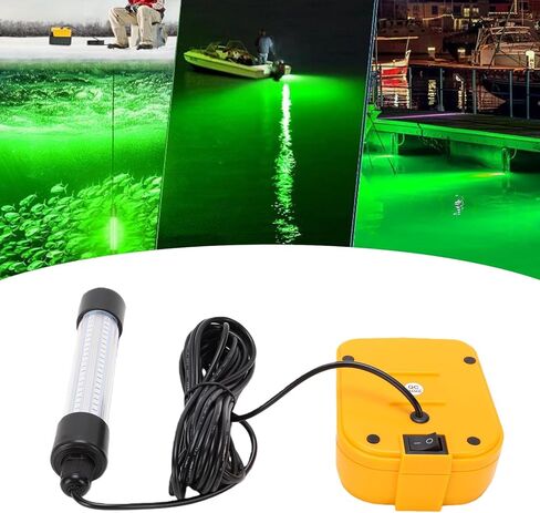 Naroote LED Underwater Fishing Light, Submersible Green 13W 1300lm IP68 Water Proof with USB A and USB C Charging, for Night Fishing Docks Boats Kayaks in Kuwait