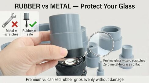 Camera Lens Repair Tool Kit (8-83mm) – 9-Piece Rubber Lens Ring Remover & Filter Wrench Set – Friction Grip Spanner for DSLR, Vintage Lens & Fungus Removal – Non-Marring Opener in Kuwait