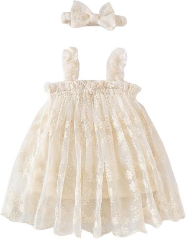 Baby Girls 1st Birthday Girl Outfit Butterfly Tulle Dress with Headband Princess Party Outfits Toddler Gift 3M-3T in Saudi Arabia