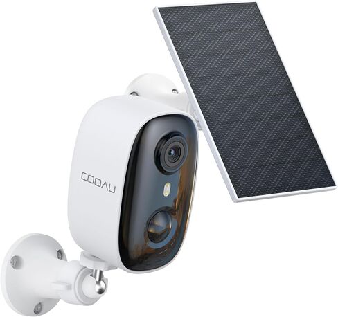 COOAU 4MP Security Cameras Wireless Outdoor​​, Faster Charging Solar Powered, Sharper-Image Outdoor Camera Wireless,No Subscription,PIR Detection,Surveillance System for Wide-Area Whole-House Coverage in Saudi Arabia