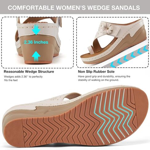 FUDYNMALC Womens Sandals Wedge 2026: All-Day Comfort Platform Flip Flops with Adjustable Dressy Summer Walking Shoes for Wedding Travel Casual in Saudi Arabia