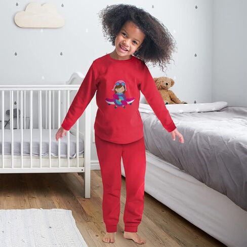 Custom Boy & Girl Cotton Toddler Pajamas Pilot Girl Airplane Professions Others Baby Sleepwear Pajama Set Snug Fit Oxford Gray Design Only 12 Months in Kuwait