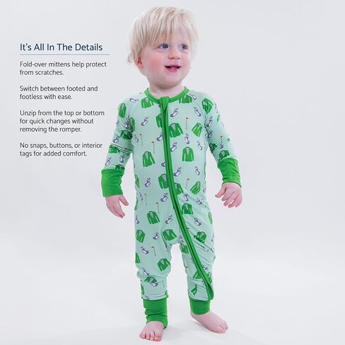 LollyBanks Baby Pajamas, Long Sleeve Baby Romper with 2-Way Zipper, 95% Viscose from Bamboo and 5% Spandex, Infant Sleepers in Saudi Arabia