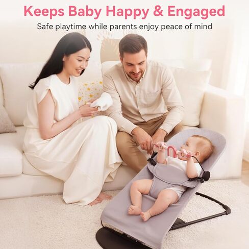 Baby Bouncer Toy Bar– Compatible with Baby Bjorn Bouncer, Wooden Baby Toy Bar Attachment with Spinning Toys, Detachable Bouncers ‎Accessory Gifts for Babies All Ages (Rainbow) in Kuwait