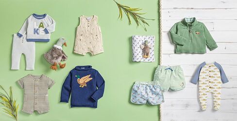 Mud Pie Baby Boy Duck Print Shortall in Kuwait