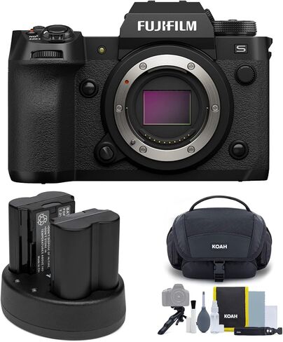حزمة هيكل كاميرا Fujifilm X-H2S بدون مرآة (أسود) مع بطارية قابلة لإعادة الشحن (عبوتان) وشاحن مزدوج وحقيبة أدوات مع ملحقات ومجموعة تنظيف (3 قطع) in Kuwait