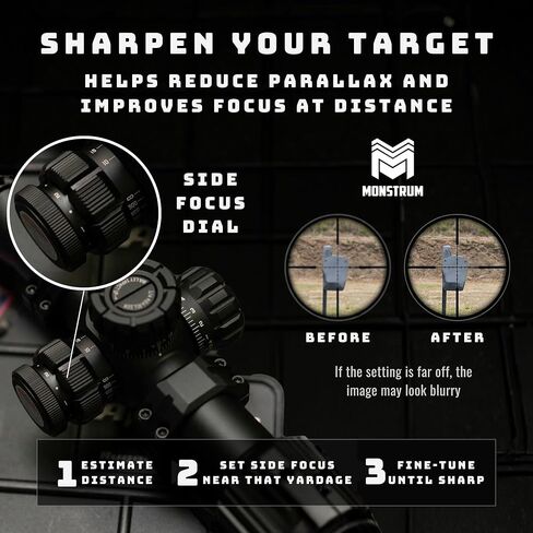 Monstrum Beast 4-16x44 SFP Rifle Scope with Side Focus and Offset Scope Mount in Saudi Arabia