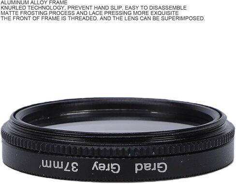 Dpofirs 37mm Graduated Color Filter, Grey Graduated Filter with Aluminum Alloy Frame for Sky Exposure Control, for 37mm Lens Mirrorless and DSLR Cameras in Kuwait