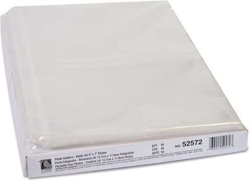 C-Line 52572 صفحات صور واضحة لأربع صور مقاس 5 × 7، مثقوبة بثلاث فتحات، 11-1/4 × 8-1/8 in Kuwait