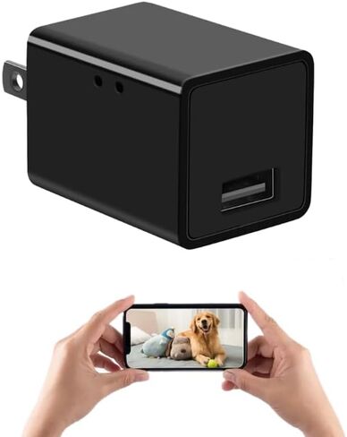 كاميرا تجسس مخفية للاستخدام المنزلي، كاميرا واي فاي لاسلكية صغيرة للأمان - كاميرا شاحن USB - كاميرا مربية عالية الدقة، كاميرا مربية للرؤية الليلية الداخلية للأطفال والحيوانات الأليفة، تنبيه كشف الحركة (فيديو فقط) in Kuwait