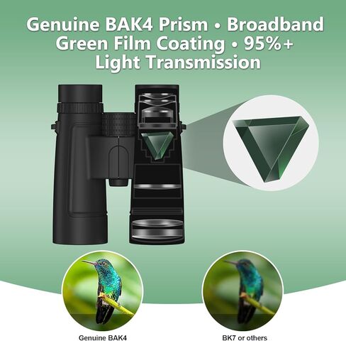 10x42 Binoculars for Adults, 26mm Large Eyepieces 14mm Long Eye Relief for Eyeglass Wearers, BAK4 Prism FMC Lens Life Water Resistant Compact Binoculars for Bird Watching Hunting Hiking Travel in Kuwait