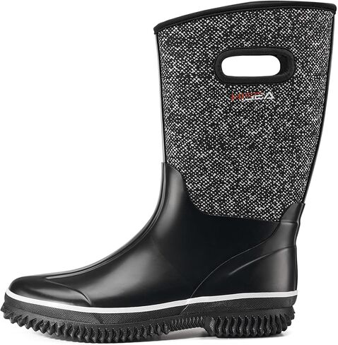 HISEA Women's Mud Rain Boots, Waterproof Insulated Calf Fashion Garden Shoes for Ladies, Anti-Slip Tall Knee High booties, 5.5mm Neoprene Rubber for Outdoor Work in Kuwait