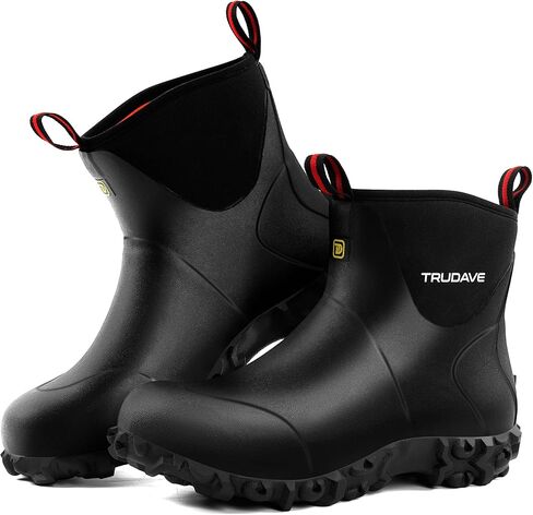 Trudave Rubber Waterproof Boots for Women - Women's Rain Boots Insulated, 6mm Neoprene Mud Boot with Steel Shank, Anti-Slip Outdoor Work Shoes for Hunting, Gardening, Farming, Yard Working in Kuwait