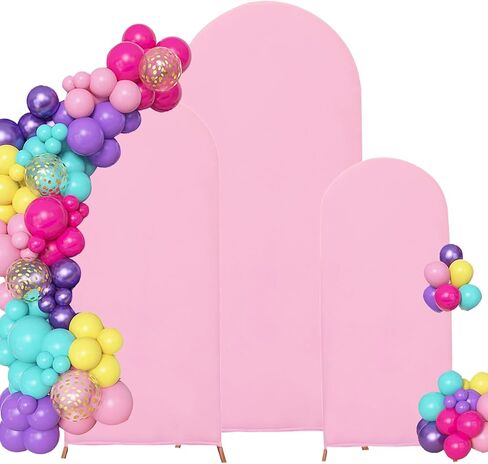 مجموعة من 3 أغطية قوس خلفية من الألياف اللدنة المجهزة لقوس الزفاف، أغطية قوس كيارا على الوجهين لحفلات الزفاف وحفلات أعياد الميلاد وتزيين مأدبة (4 أقدام، 5 أقدام، 6 أقدام بيضاء) in Kuwait